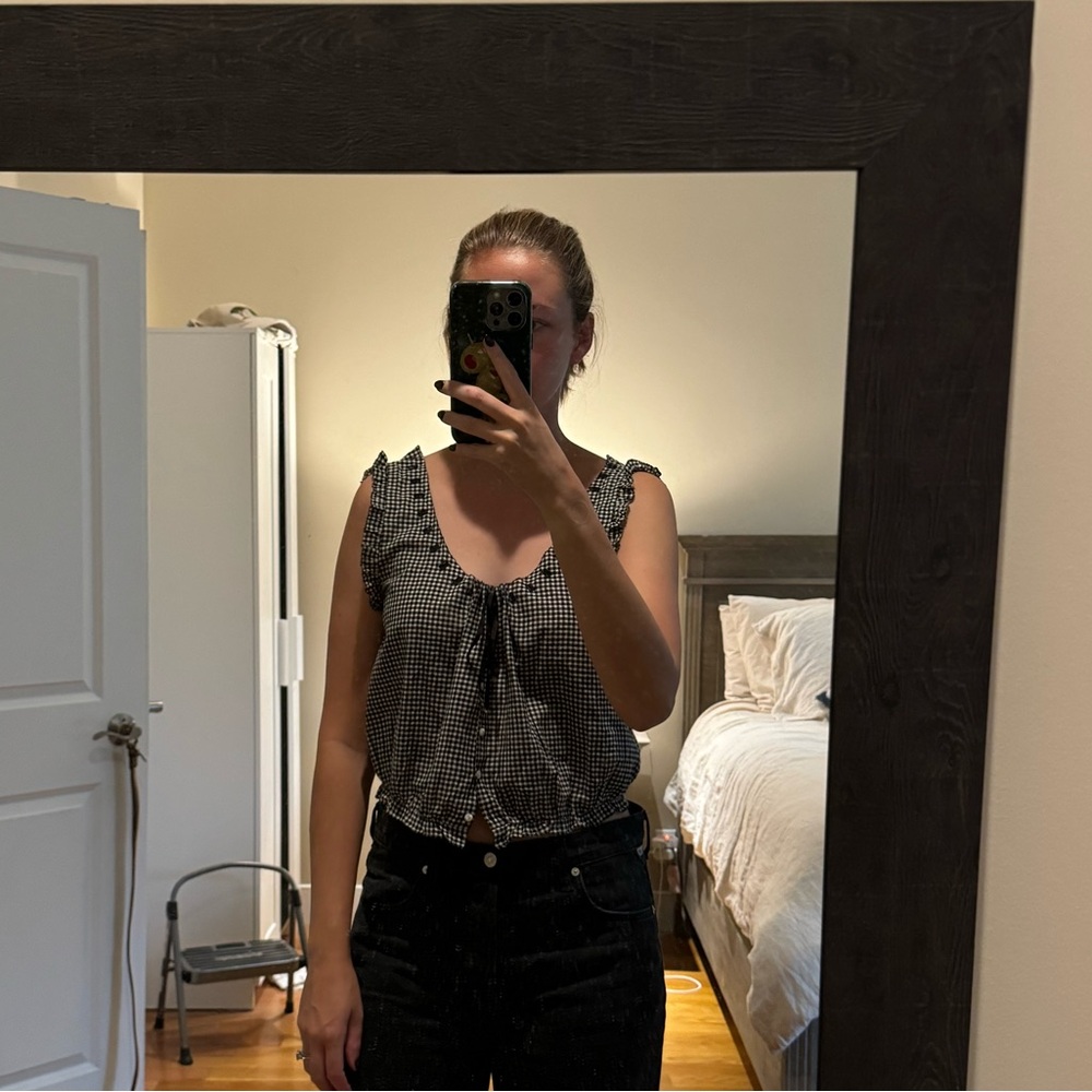 Doen Traveler Top - black gingham